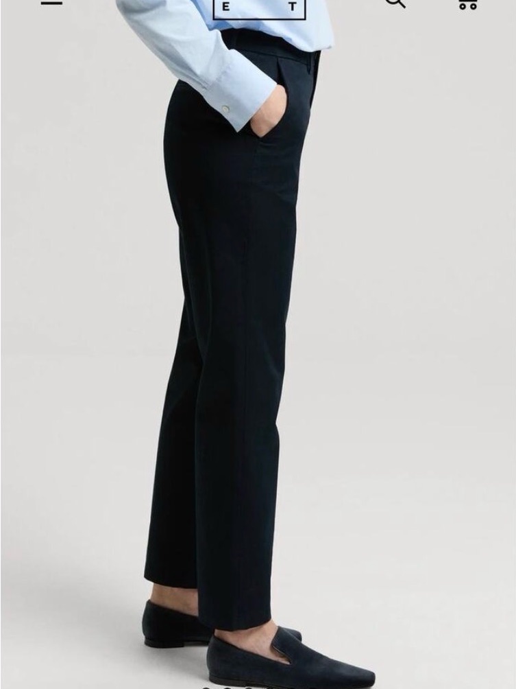 Asket Cotton Blend Dark Navy Classic Chino New With Tags Slim 28 Italian Fabric — image 2 of 8